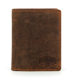 Klondike 1896 Evan Hochformatbörse mit Klappe  - dunkelbraun
