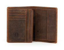 Laden Sie das Bild in die Galerie, Klondike 1896 Evan Hochformatbörse mit Klappe  - dunkelbraun
